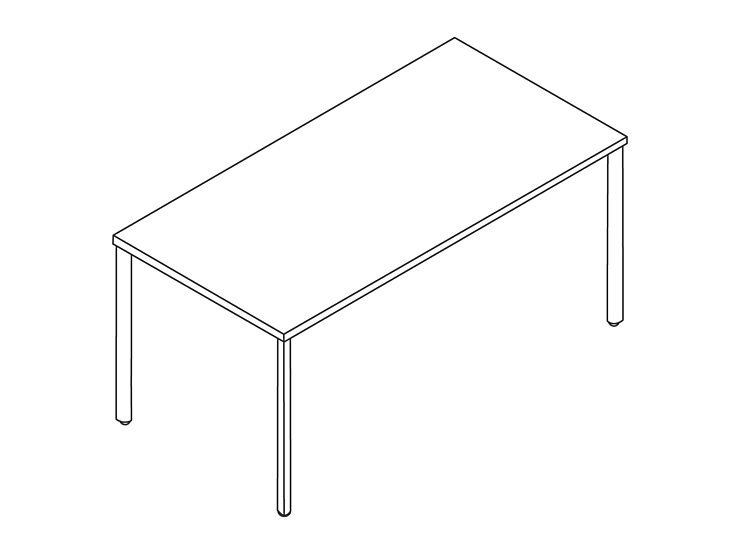 A line drawing of the OE1 Rectangular Table.