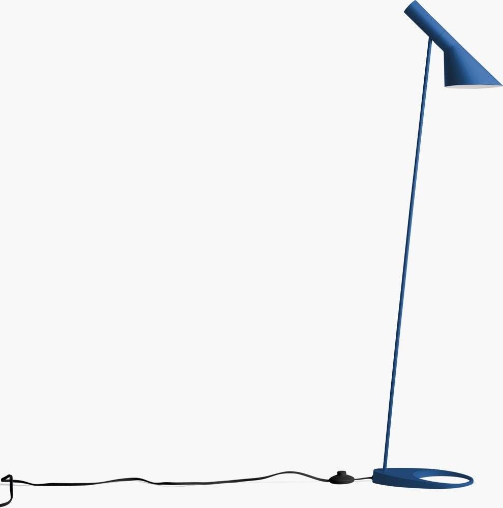 A tall blue AJ Floor Lamp on a white background.